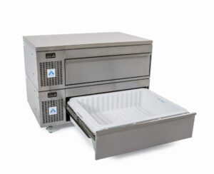 PREP COUNTER &ndash; SHALLOW &ndash; TWO DRAWER &ndash; SIDE ENGINE &ndash; VLS2 SERIES