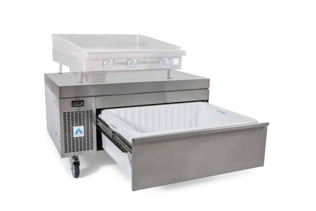 Tiroir r&eacute;frig&eacute;r&eacute; professionnel soubassement ligne de cuisson chaude &ndash; VCS1